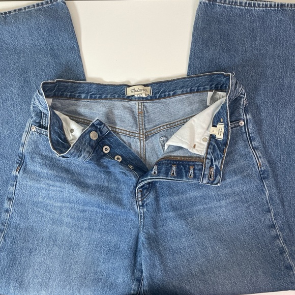 MADEWELL Sz 29 Medium Wash Button Fly Low Slung Straight Jeans 5 Pocket Style - Picture 3 of 8